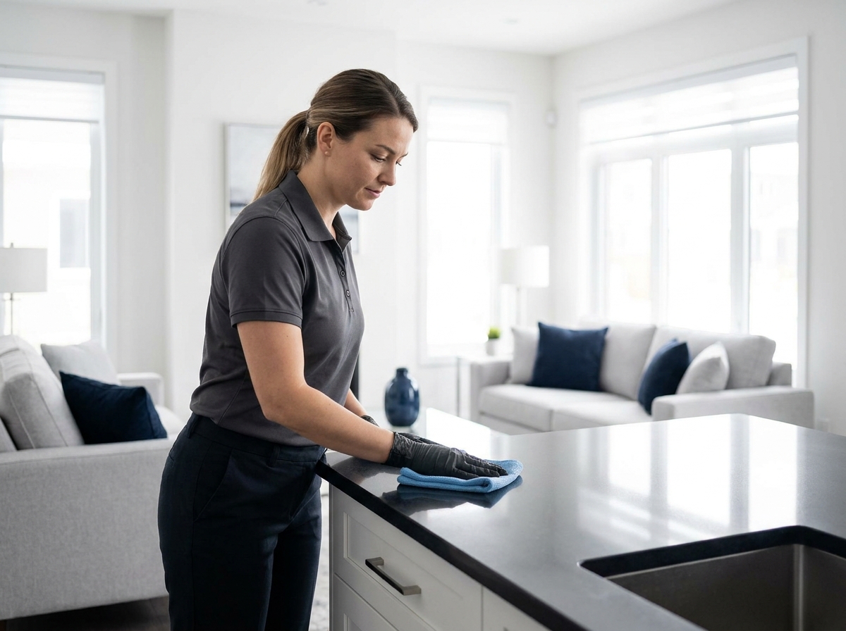 Professional Cunningham cleaner detailing a bright, spotless surface